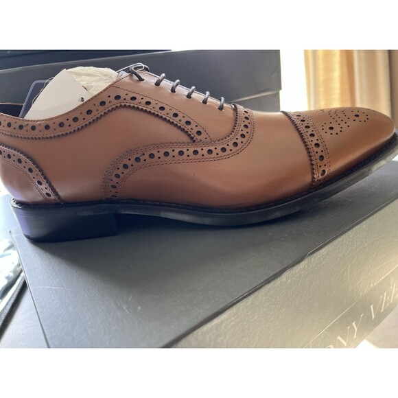 new Anthony Veer Ford Brogue Oxford Men 12 D TAN all leather dress shoes Lite main image 12